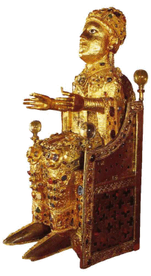 goldene Statue der Sainte Foy