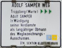 Tafel: Adolf Samper Weg