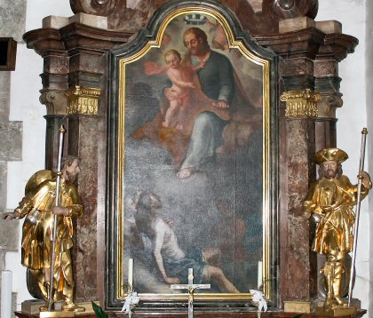 Saint Coloman et Saint Jacques sur l'autel latral