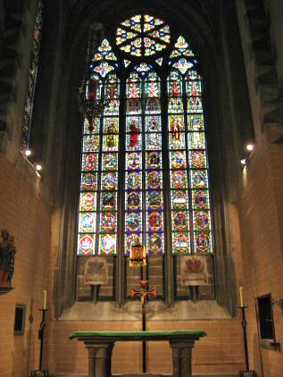 glass window in the Hauterive church