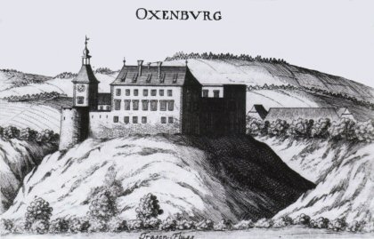 Grafik von Vischer: Schloss Oxenburg