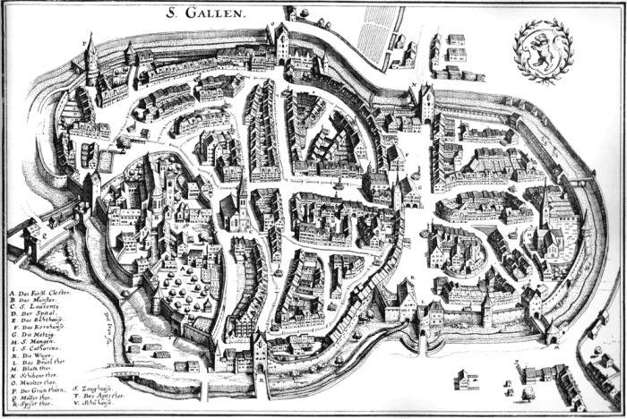 Karte von St. Gallen 1642