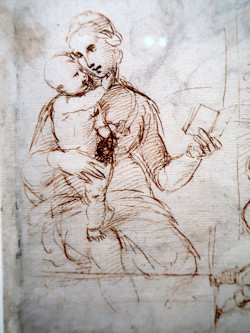 Raphael Skizze Madonna mit Kind