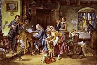 "Morgenandacht" Die Familie Bach beim Musizieren