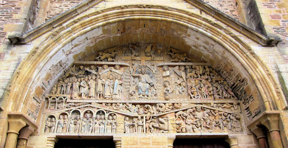 Tympanum of Conques with the representation of the Last Judgment