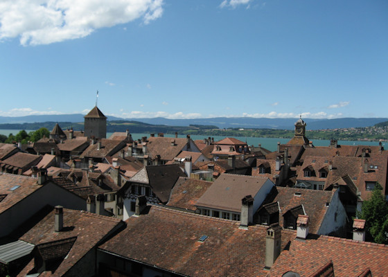 View from the city wall in Murten
